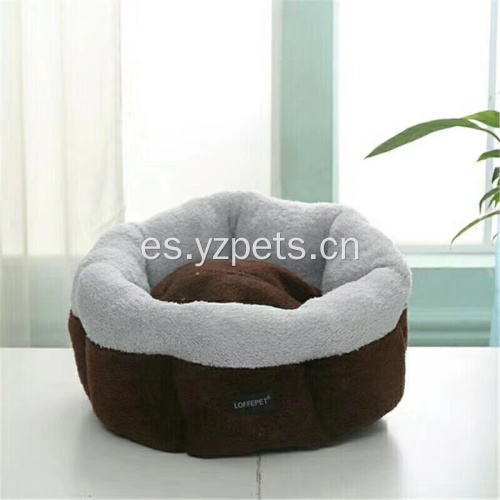 Cama lavable redonda suave para dormir con nido para mascotas